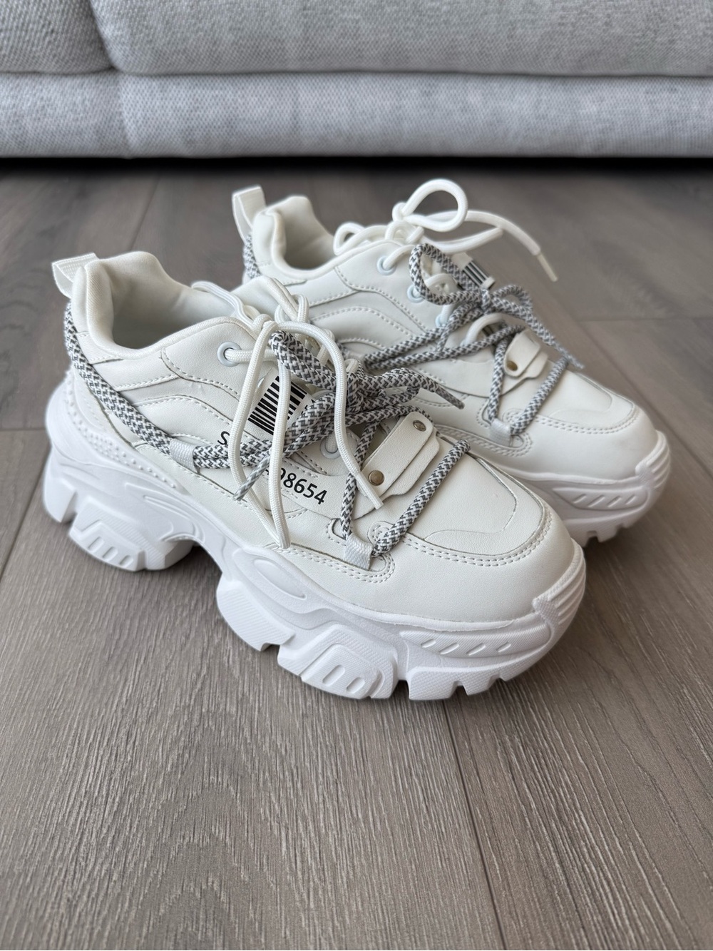 Chunky White Platform Sneakers for Women